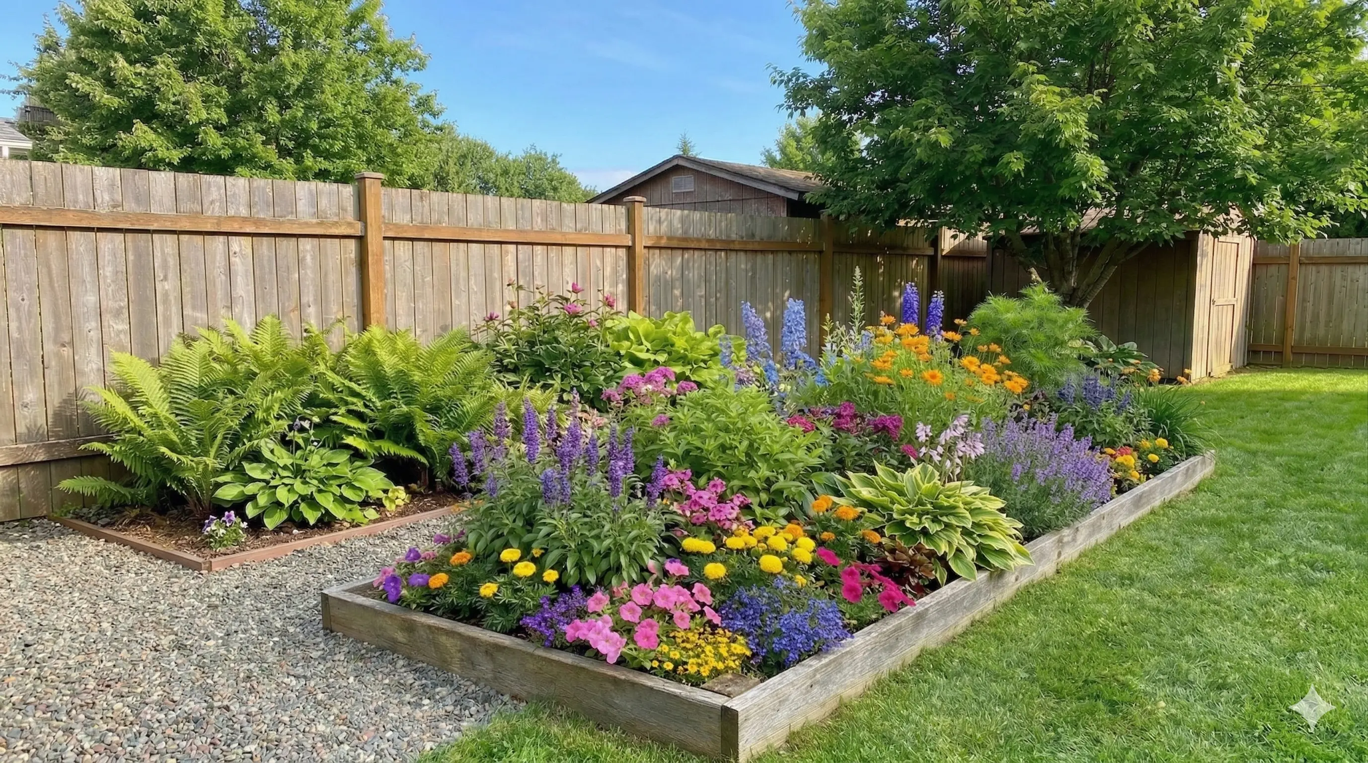 Yard after a flowerbed refresh