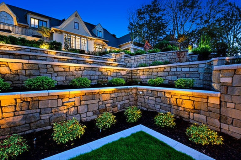 Custom Stonework and Retaining Walls in Highland Park: Natural Stone Hardscaping for Luxury Estates