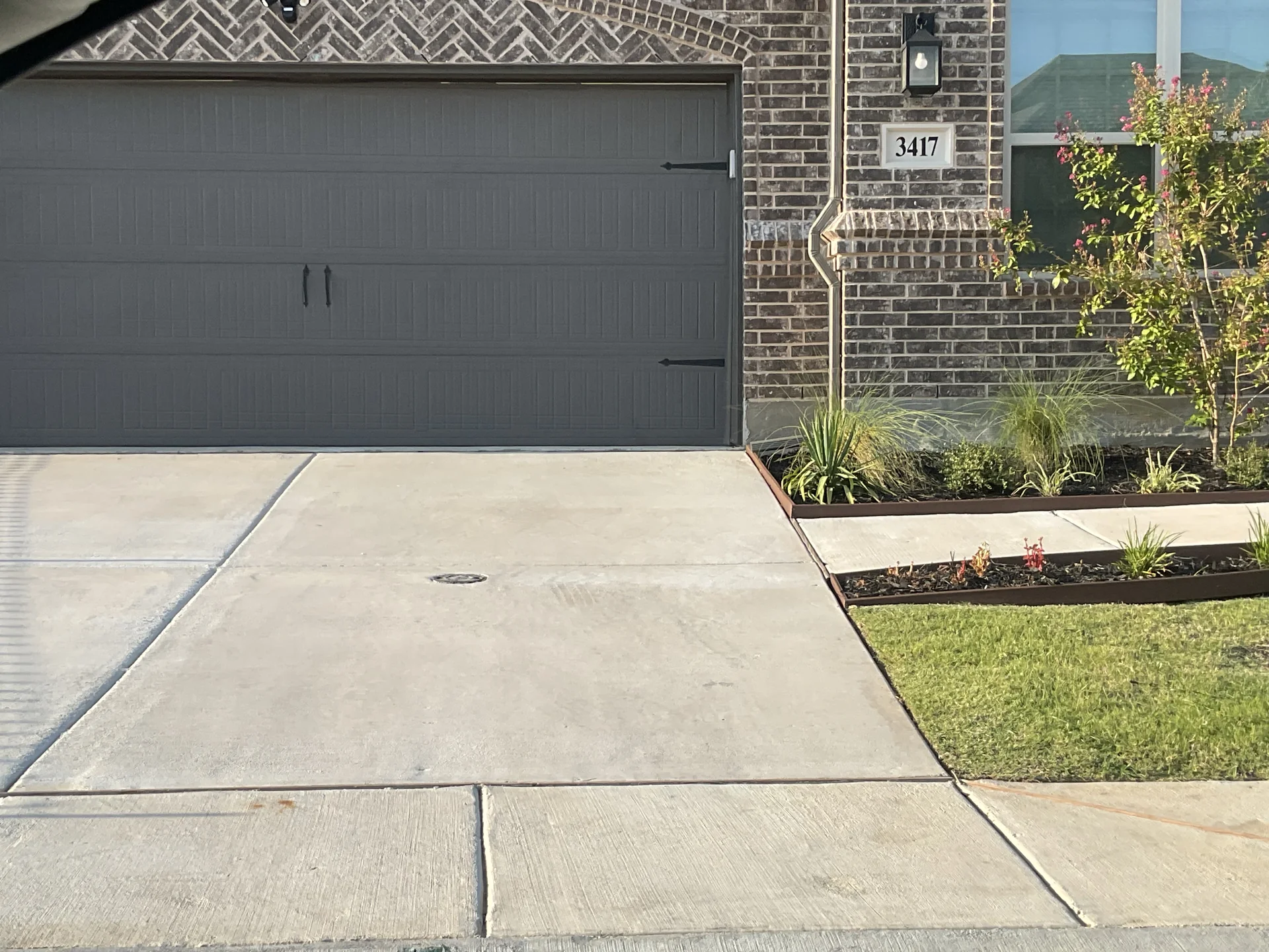 Drought-tolerant ornamental grasses and native plants in North Texas front yard
